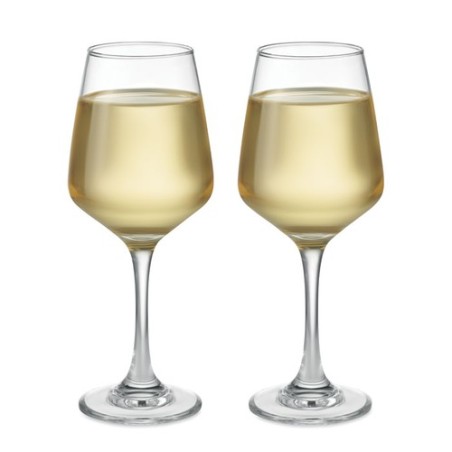 Ensemble de 2 verres à vin personnalisés CHEERS Matières : verre Couleurs : transparent cadeau entreprise pas cher