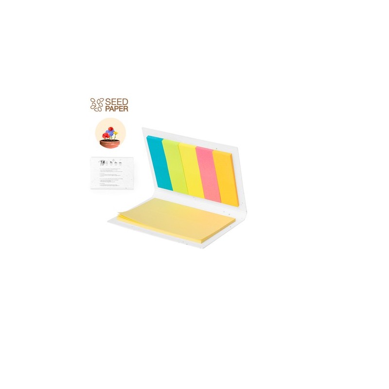 Bloc Notes Éco-responsable Ensemencé - Albot Couleurs : blanc personnalisable avec votre logo
