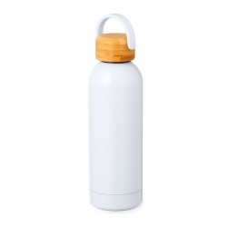 Bidon Thermique Personnalisé pour Sublimation - Jano Matières : bambou Couleurs : blanc cadeau entreprise pas cher