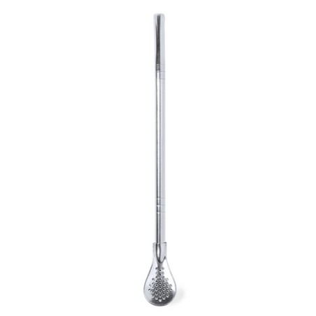 Agitateur Paille Personnalisé Éco-responsable - Accessoire Bar Incontournable Evin Matières : acier inoxydable Couleurs : argent