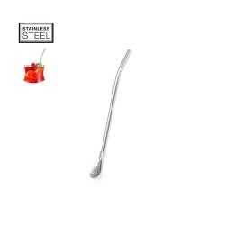 Agitateur Paille Personnalisé Éco-responsable - Accessoire Bar Incontournable Evin Matières : acier inoxydable Couleurs : argent 2