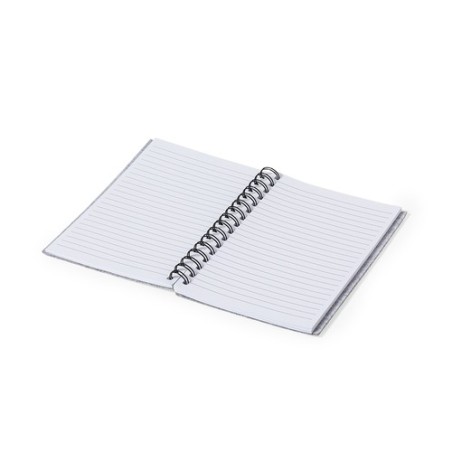 Bloc Notes Éco-responsable Personnalisé pas cher - Fionap Matières : PET recyclé Couleurs : gris goodies publicitaire événementi