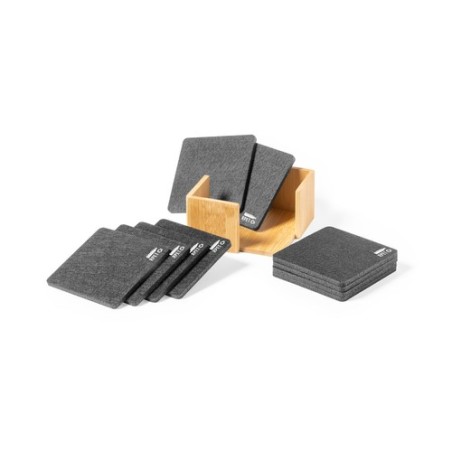 Set de Sous-Verres Personnalisés Éco-responsables et Pratiques Sanly Matières : bambou goodies publicitaire événementiel