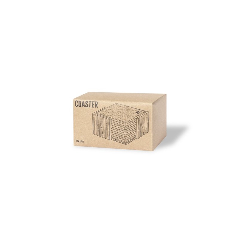 Set de Sous-Verres Personnalisés Éco-responsables et Pratiques Sanly Matières : bambou marquage laser ultra précis