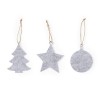 Set Ornement Noël Personnalisé Unique Chandun pas cher Matières : feutrine Couleurs : gris