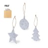 Set Ornement Noël Personnalisé Unique Chandun pas cher Matières : feutrine Couleurs : gris personnalisable avec votre logo
