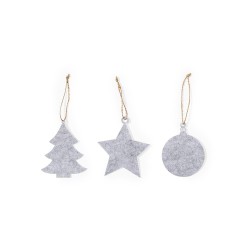Set Ornement Noël Personnalisé Unique Chandun pas cher Matières : feutrine Couleurs : gris goodies entreprise design