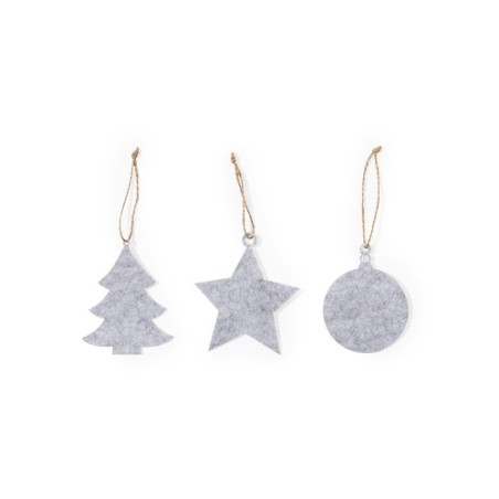 Set Ornement Noël Personnalisé Unique Chandun pas cher Matières : feutrine Couleurs : gris goodies entreprise design