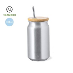 Verre Éco-responsable Élégant Personnalisé pas cher - Audrey Matières : bambou Couleurs : argenté 2