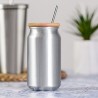 Verre Éco-responsable Élégant Personnalisé pas cher - Audrey Matières : bambou Couleurs : argenté marquage laser ultra précis