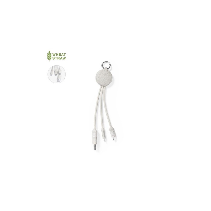 Câble de Charge Éco-responsable et Pratique Personnalisé pas cher - Dumof Matières : ABS Couleurs : naturel personnalisable avec