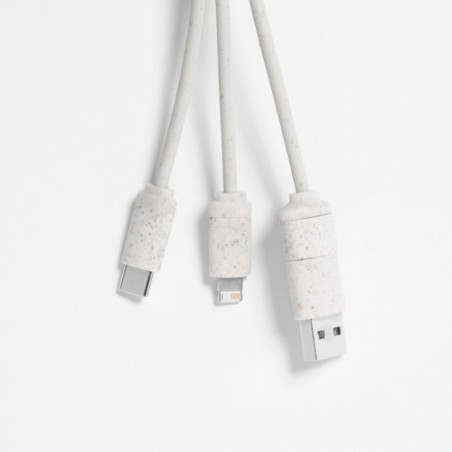 Câble de Charge Éco-responsable et Pratique Personnalisé pas cher - Dumof Matières : ABS Couleurs : naturel goodies publicitaire