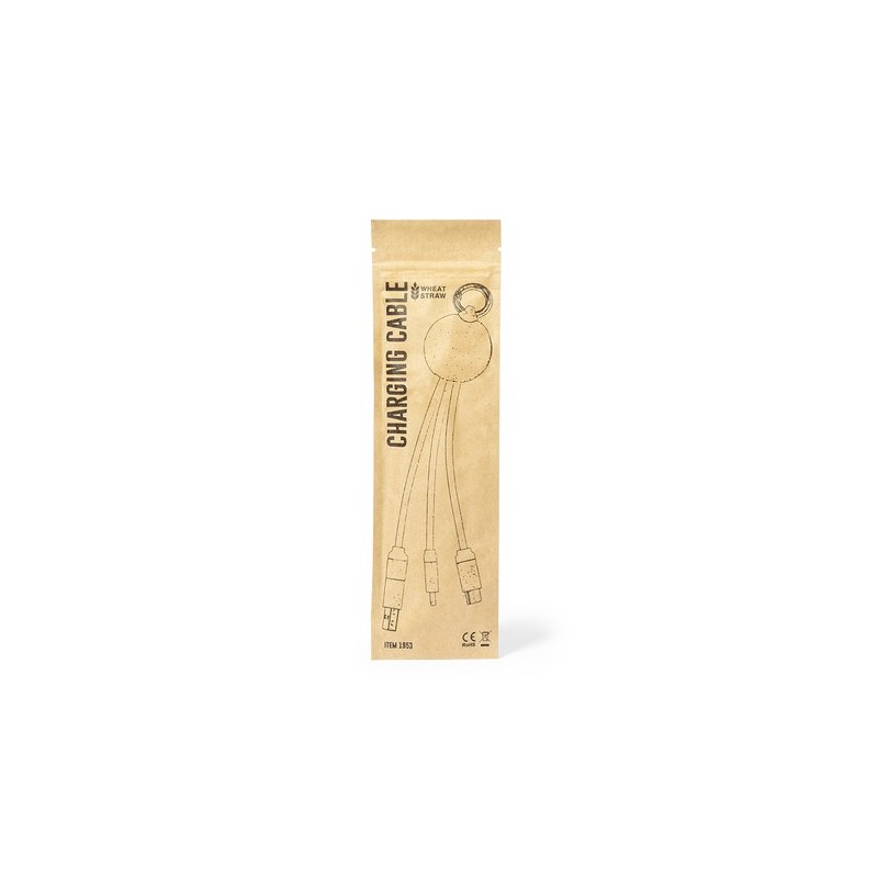 Câble de Charge Éco-responsable et Pratique Personnalisé pas cher - Dumof Matières : ABS Couleurs : naturel marquage laser ultra