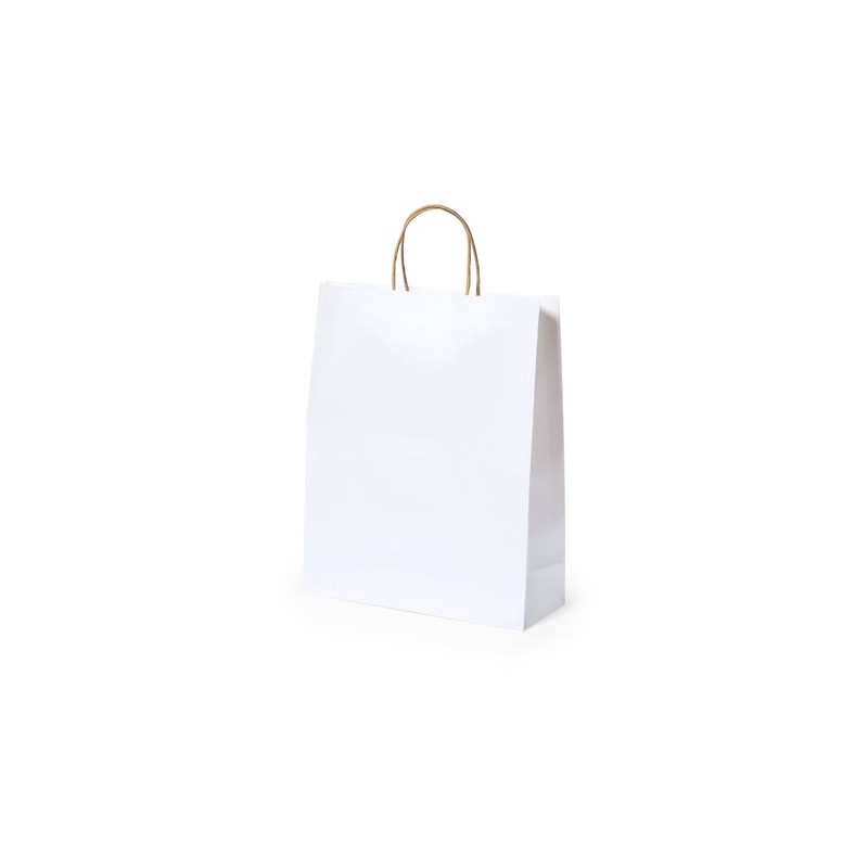Sac Éco-responsable et Pratique de Shopping Personnalisé en Papier Recyclé Taurel Matières : papier recyclé Couleurs : blanc