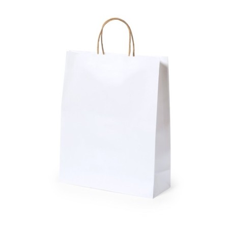Sac Éco-responsable et Pratique de Shopping Personnalisé en Papier Recyclé Taurel Matières : papier recyclé Couleurs : blanc