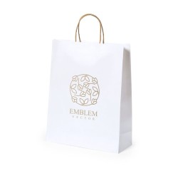 Sac Éco-responsable et Pratique de Shopping Personnalisé en Papier Recyclé Taurel Matières : papier recyclé Couleurs : blanc cad