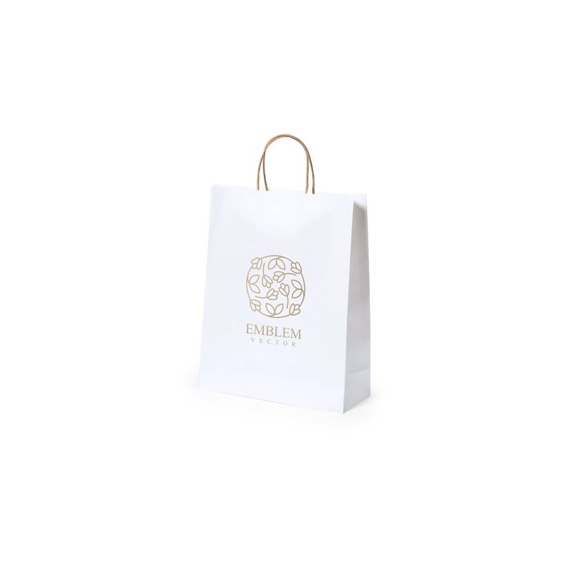 Sac Éco-responsable et Pratique de Shopping Personnalisé en Papier Recyclé Taurel Matières : papier recyclé Couleurs : blanc cad