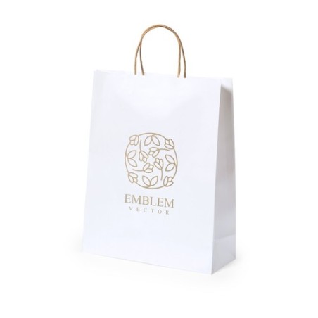 Sac Éco-responsable et Pratique de Shopping Personnalisé en Papier Recyclé Taurel Matières : papier recyclé Couleurs : blanc cad