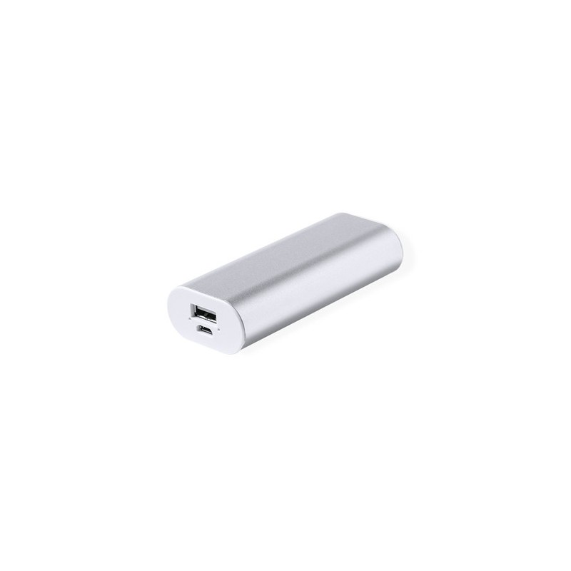 Batterie Externe Personnalisée Power Bank Hylin Matières : aluminium Couleurs : argenté personnalisable avec votre logo