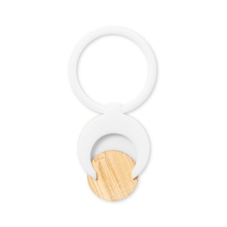 Support Téléphone Multifonction Personnalisé Pashel Matières : bambou Couleurs : blanc goodies publicitaire événementiel