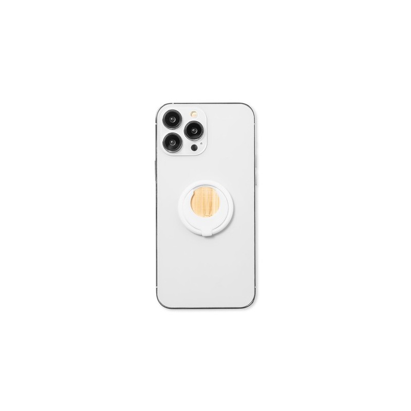 Support Téléphone Multifonction Personnalisé Pashel Matières : bambou Couleurs : blanc livraison express 24h 48h