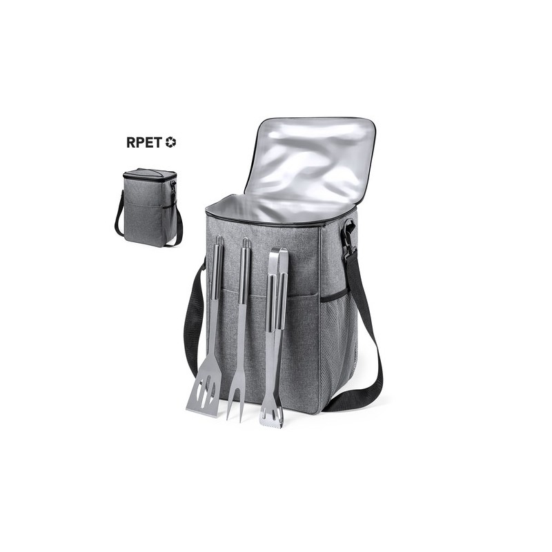 Set de Barbecue Personnalisé Économique Arcadia Matières : PET recyclé Couleurs : gris personnalisable avec votre logo