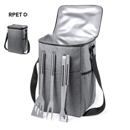 Set de Barbecue Personnalisé Économique Arcadia Matières : PET recyclé Couleurs : gris personnalisable avec votre logo