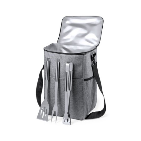 Set de Barbecue Personnalisé Économique Arcadia Matières : PET recyclé Couleurs : gris impression haute définition