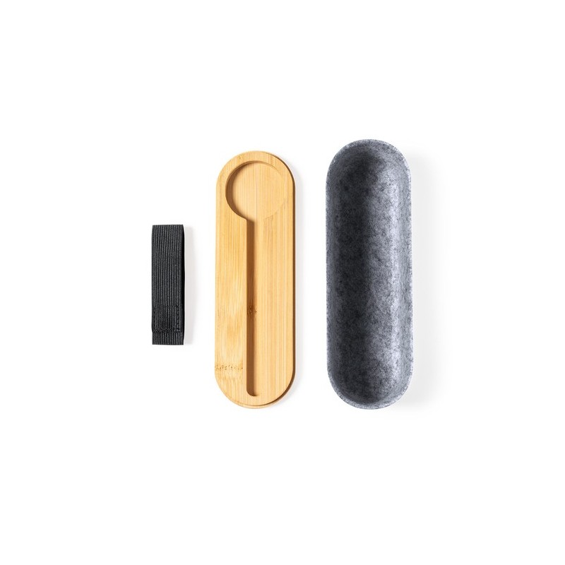 Trousse Éco-responsable Personnalisée pas cher Glaston Matières : bambou marquage laser ultra précis