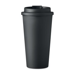 Gobelet double paroi isotherme personnalisable 475 ml - TUESDAY Matières : polypropylène (PP) Couleurs : noir marquage laser ult