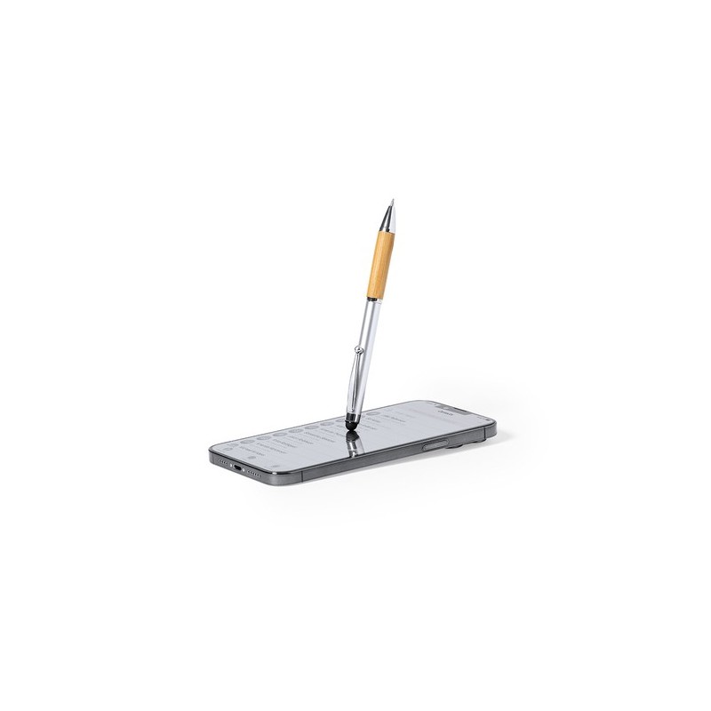 Stylo Éco-responsable Personnalisé Fonctionnel Bille Layrox Matières : bambou Couleurs : argenté cadeau entreprise pas cher