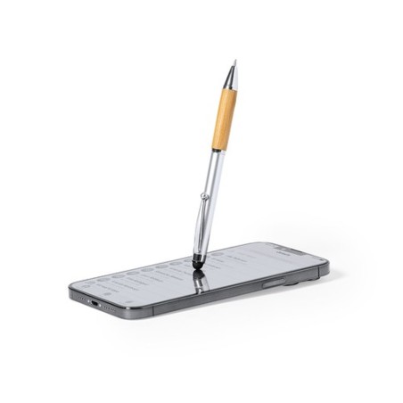 Stylo Éco-responsable Personnalisé Fonctionnel Bille Layrox Matières : bambou Couleurs : argenté cadeau entreprise pas cher