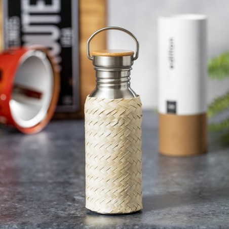 Gourde Éco-Design Personnalisée Unique Ninvux Matières : bambou marquage laser ultra précis