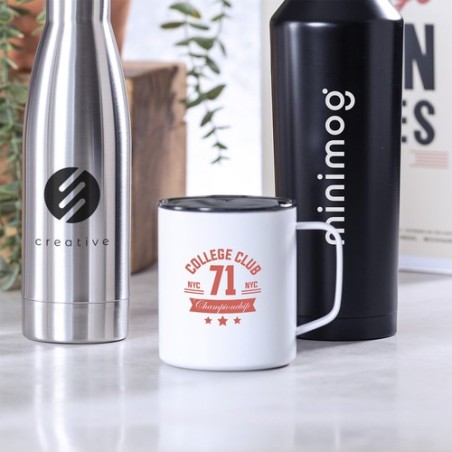 Mug isotherme personnalisé thermique Hanna Matières : acier inoxydable Couleurs : bleu marine cadeau client original