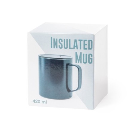 Mug isotherme personnalisé thermique Hanna Matières : acier inoxydable Couleurs : blanc marquage couleur éclatante