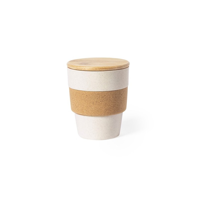 Gobelet Éco-responsable Réutilisable Personnalisé Verre Fredy pas cher Matières : bambou Couleurs : naturel