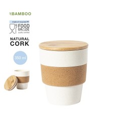 Gobelet Éco-responsable Réutilisable Personnalisé Verre Fredy pas cher Matières : bambou Couleurs : naturel 2