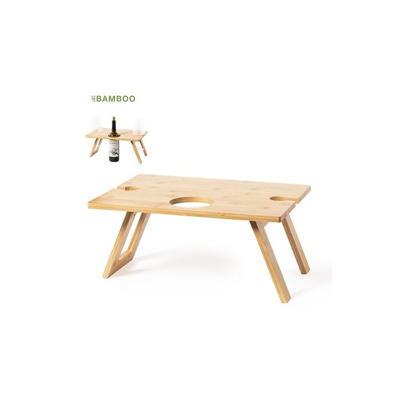 Table Pliante Éco-responsable Personnalisée pour Camping - Zarbok Matières : bambou