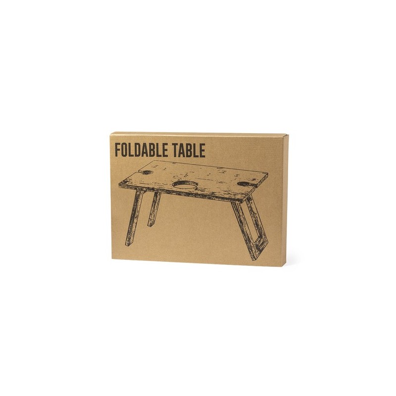Table Pliante Éco-responsable Personnalisée pour Camping - Zarbok Matières : bambou marquage laser ultra précis