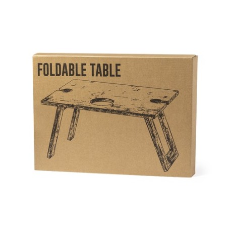 Table Pliante Éco-responsable Personnalisée pour Camping - Zarbok Matières : bambou marquage laser ultra précis