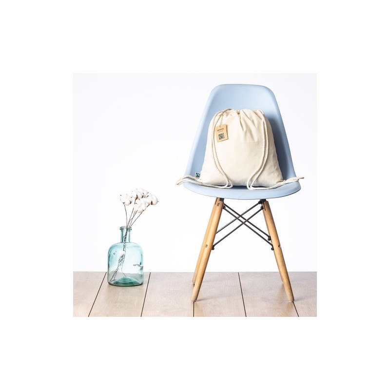 Sac à Dos Éco-responsable Personnalisé 100% Coton Fairtrade Sanfer Matières : coton Couleurs : naturel impression haute définiti