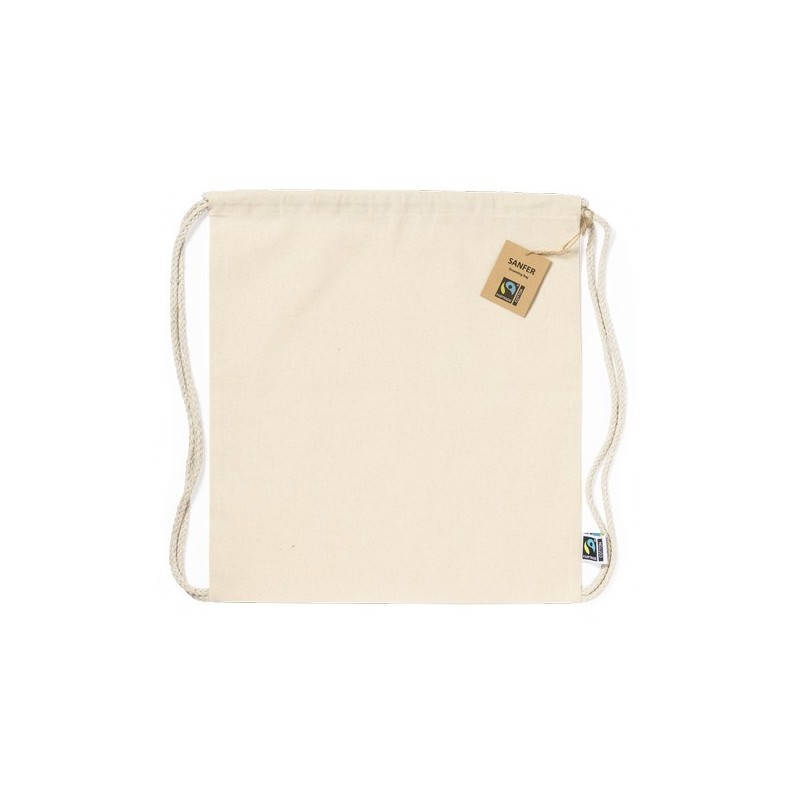 Sac à Dos Éco-responsable Personnalisé 100% Coton Fairtrade Sanfer Matières : coton Couleurs : naturel marquage laser ultra préc