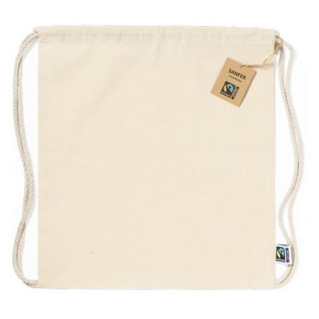 Sac à Dos Éco-responsable Personnalisé 100% Coton Fairtrade Sanfer Matières : coton Couleurs : naturel marquage laser ultra préc