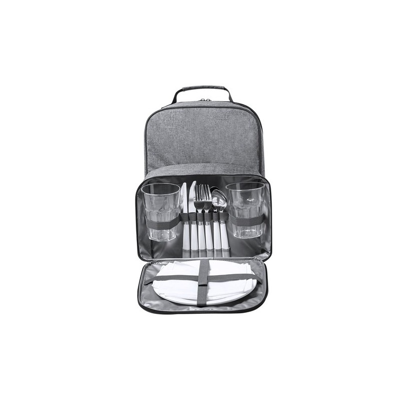 Sac à Dos Glacière Personnalisé Éco-responsable pour Pique-nique - Kazor Matières : PEVA Couleurs : gris