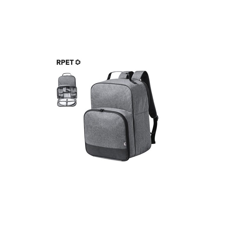 Sac à Dos Glacière Personnalisé Éco-responsable pour Pique-nique - Kazor Matières : PEVA Couleurs : gris personnalisable avec vo