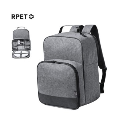 Sac à Dos Glacière Personnalisé Éco-responsable pour Pique-nique - Kazor Matières : PEVA Couleurs : gris personnalisable avec vo