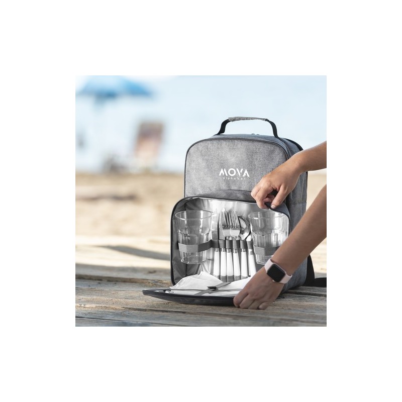 Sac à Dos Glacière Personnalisé Éco-responsable pour Pique-nique - Kazor Matières : PEVA Couleurs : gris livraison express 24h 4
