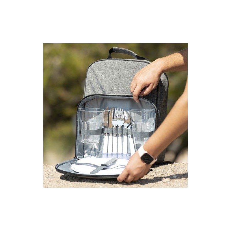 Sac à Dos Glacière Personnalisé Éco-responsable pour Pique-nique - Kazor Matières : PEVA Couleurs : gris objet promotionnel éco-