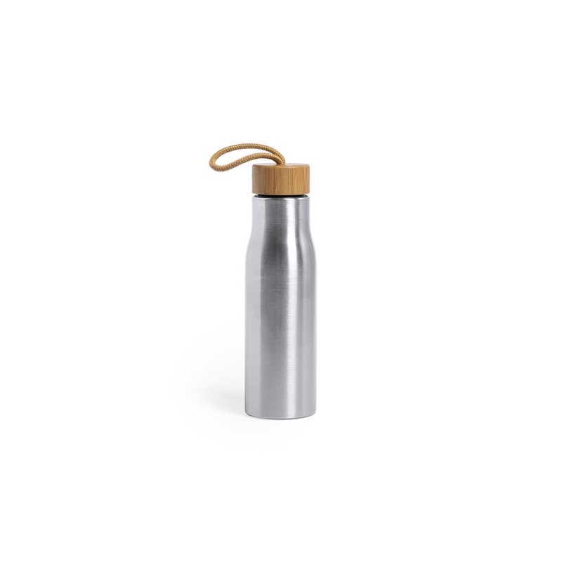 Gourde Éco-responsable et Personnalisable Dropun Matières : bambou Couleurs : argenté
