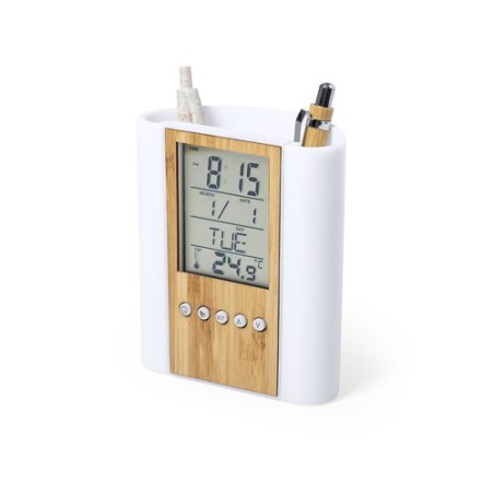 Porte-Crayons Multifonction Personnalisé Ecologique Petrox Matières : bambou personnalisable avec votre logo